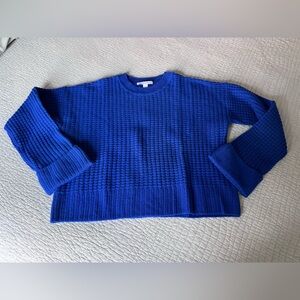 Autumn Cashmere Royal Blue Textured Sweater